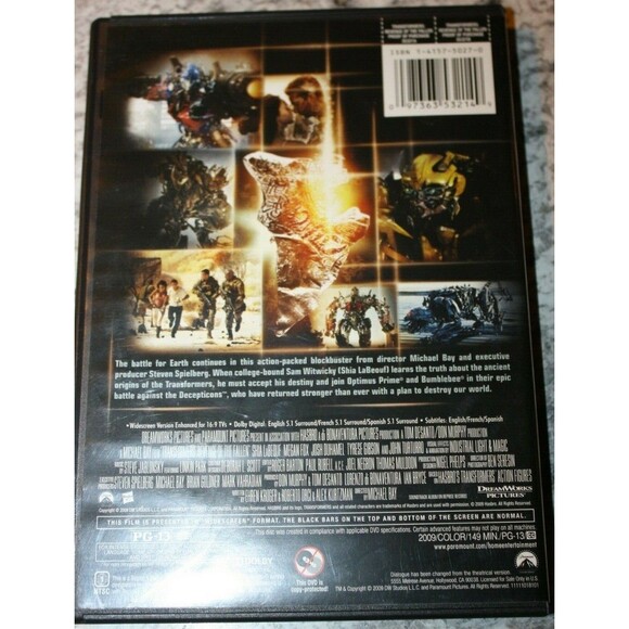 TRANSFORMERS: REVENGE OF THE FALLEN (DVD, 2009) GUC - Picture 2 of 2